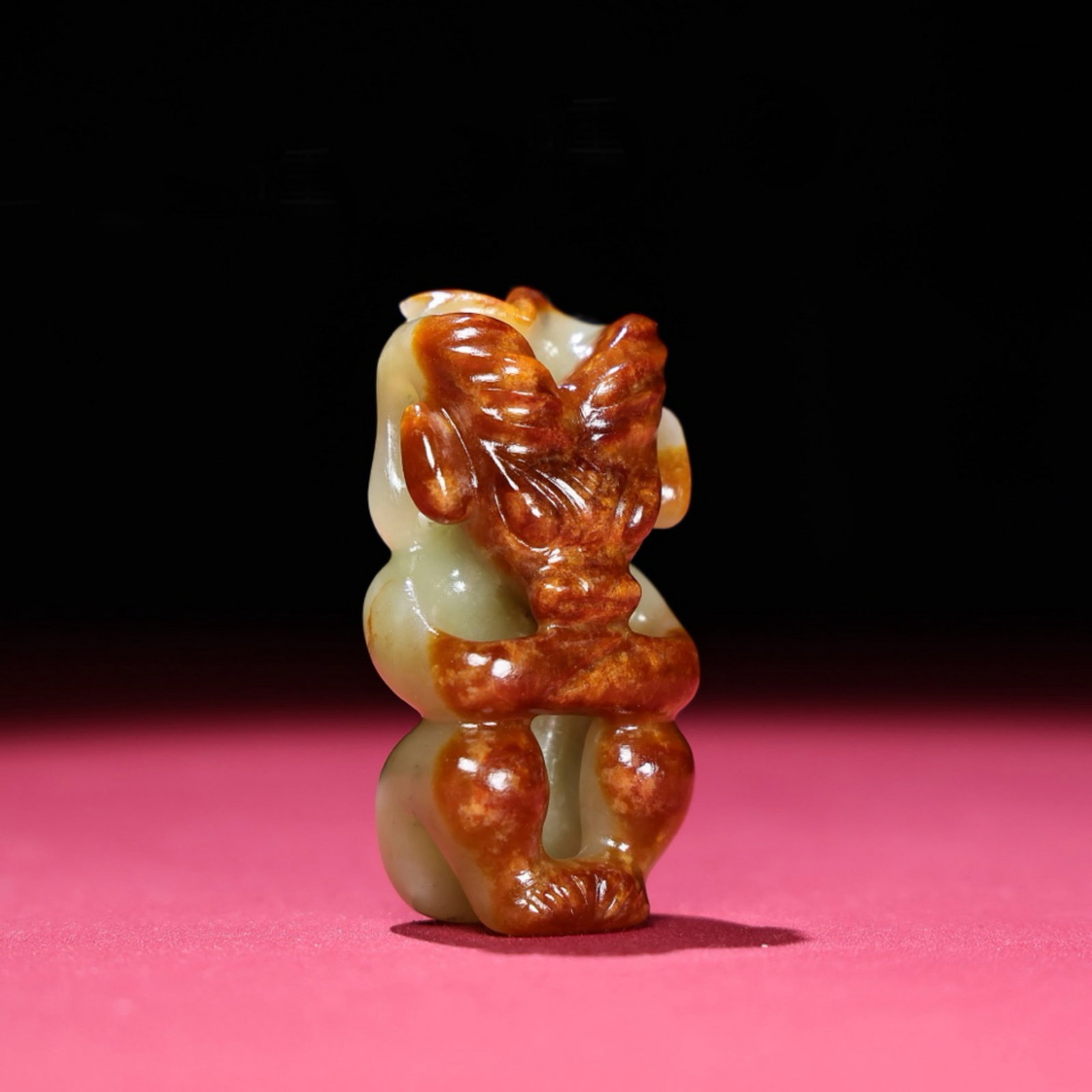A Chinese Carved Jade Figure of Buddha: A Chinese Carved Jade Figure of Buddha. Ht. 7.1cm, Wd. 3.6cm, Th. 2.5cm, Wt. 97g
