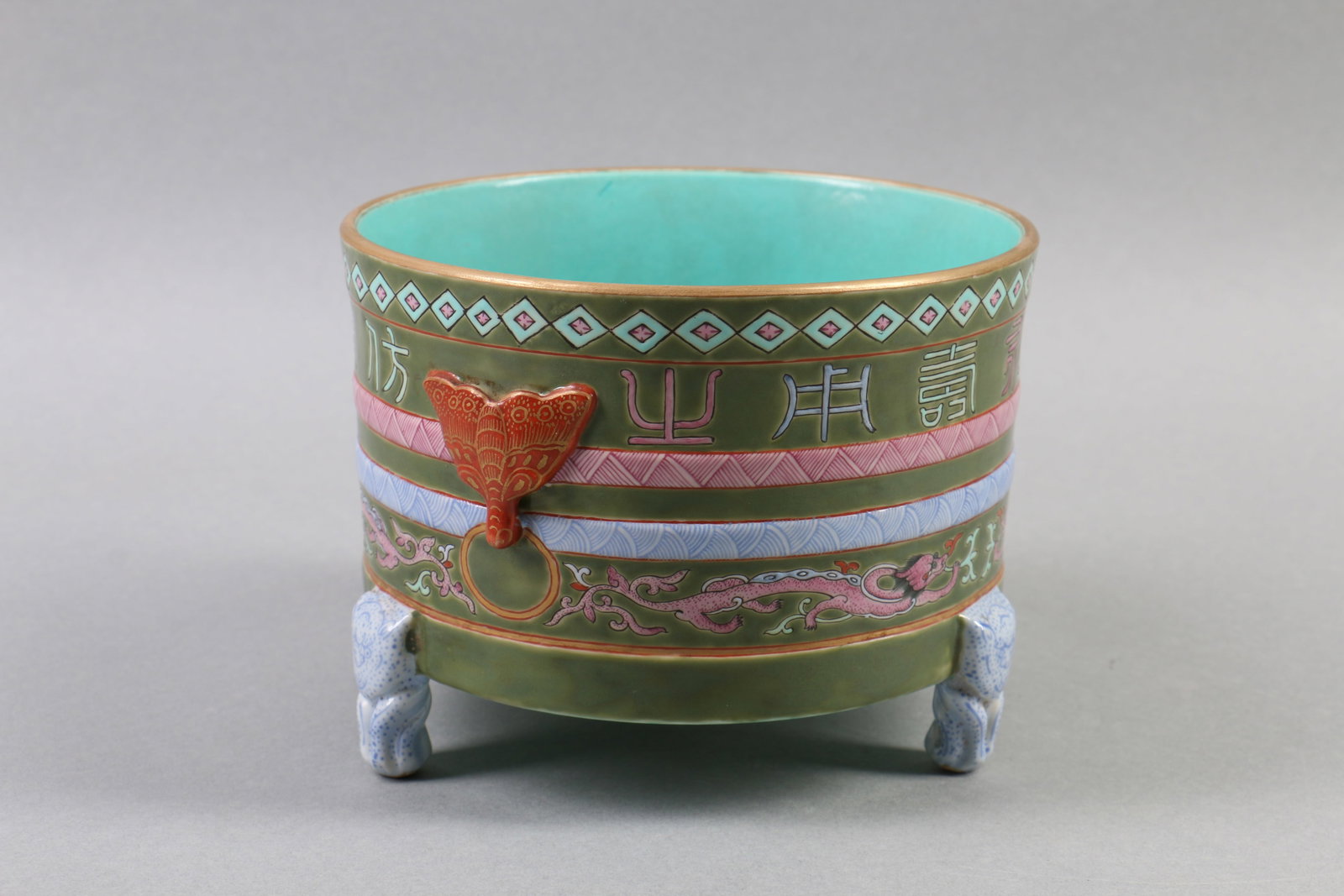 A Chinese Tripod Incense Burner: A Chinese Tripod Incense Burner . Diam. 16cm, Ht. 12cm