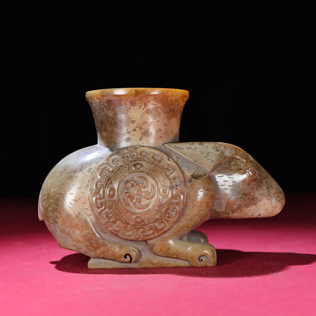 A Chinese Carved Jade Rabbit Statuette: A Chinese Carved Jade Rabbit Statuette. Lg. 17cm, Wd. 11.2cm, Th. 7.8cm, Wt. 1172g