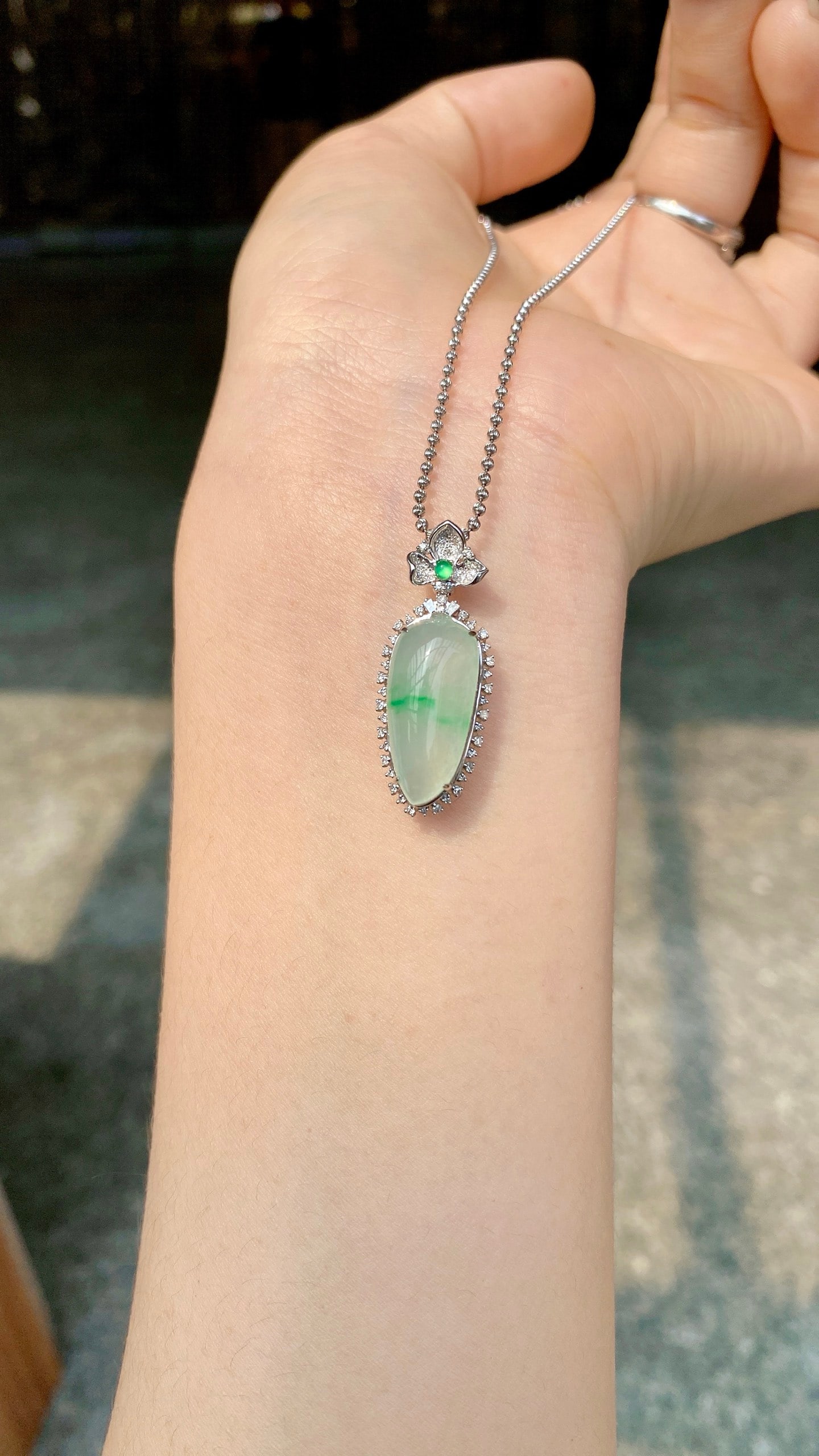 A Chinese Carved Jadeite Pendant (1 of 3)