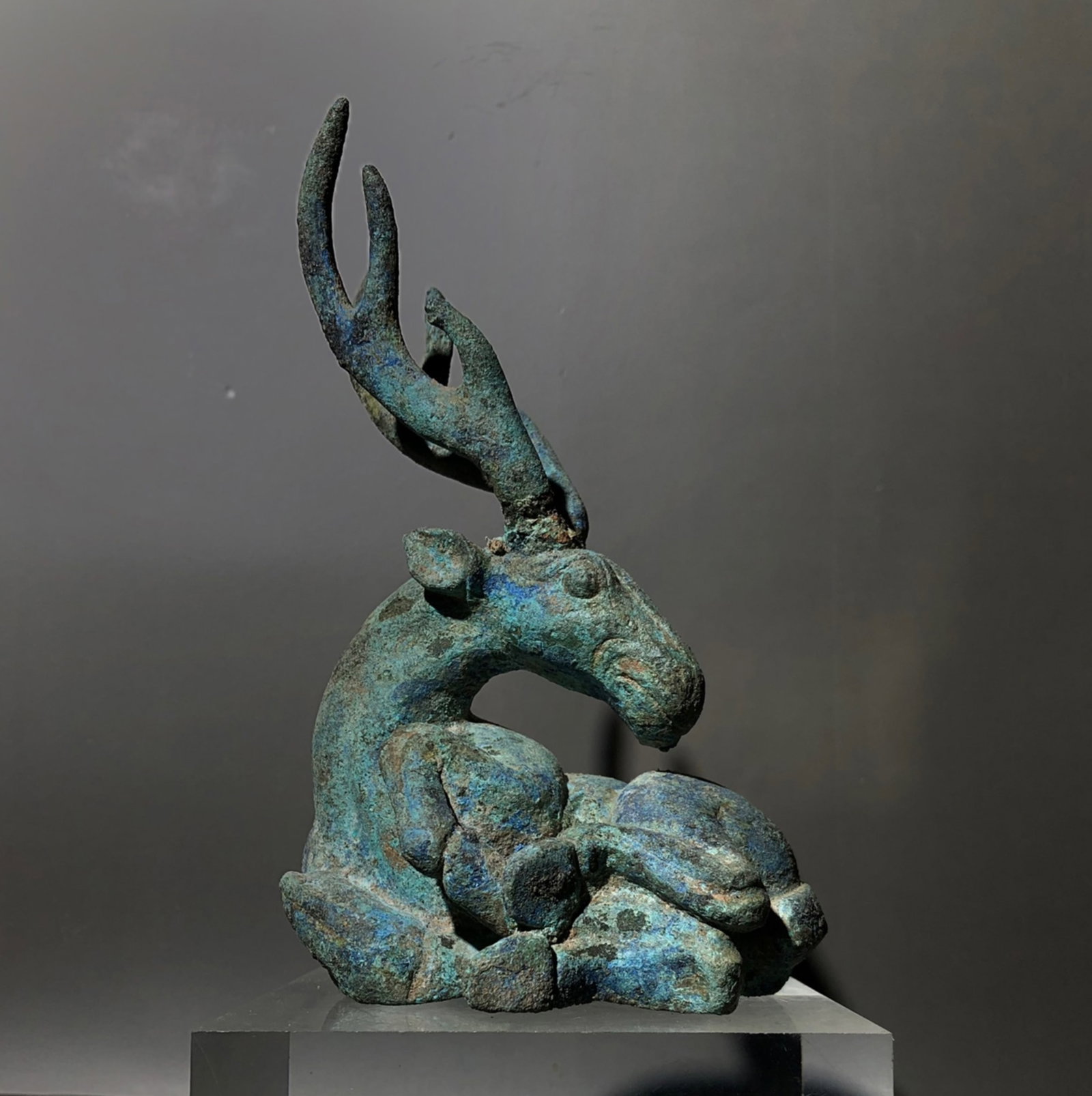 A Chinese Bronze Deer Statuette (1 of 9)