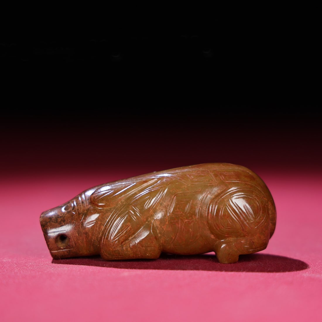 A Chinese Carved Jade Bull Statuette (1 of 9)