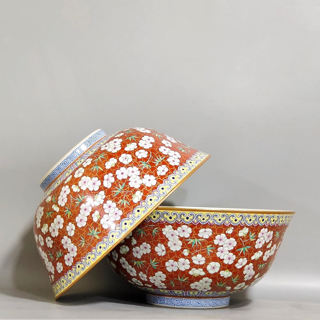 A Pair of Chinese Coral-Red Glazed Porcelain Bowls (1 of 9)