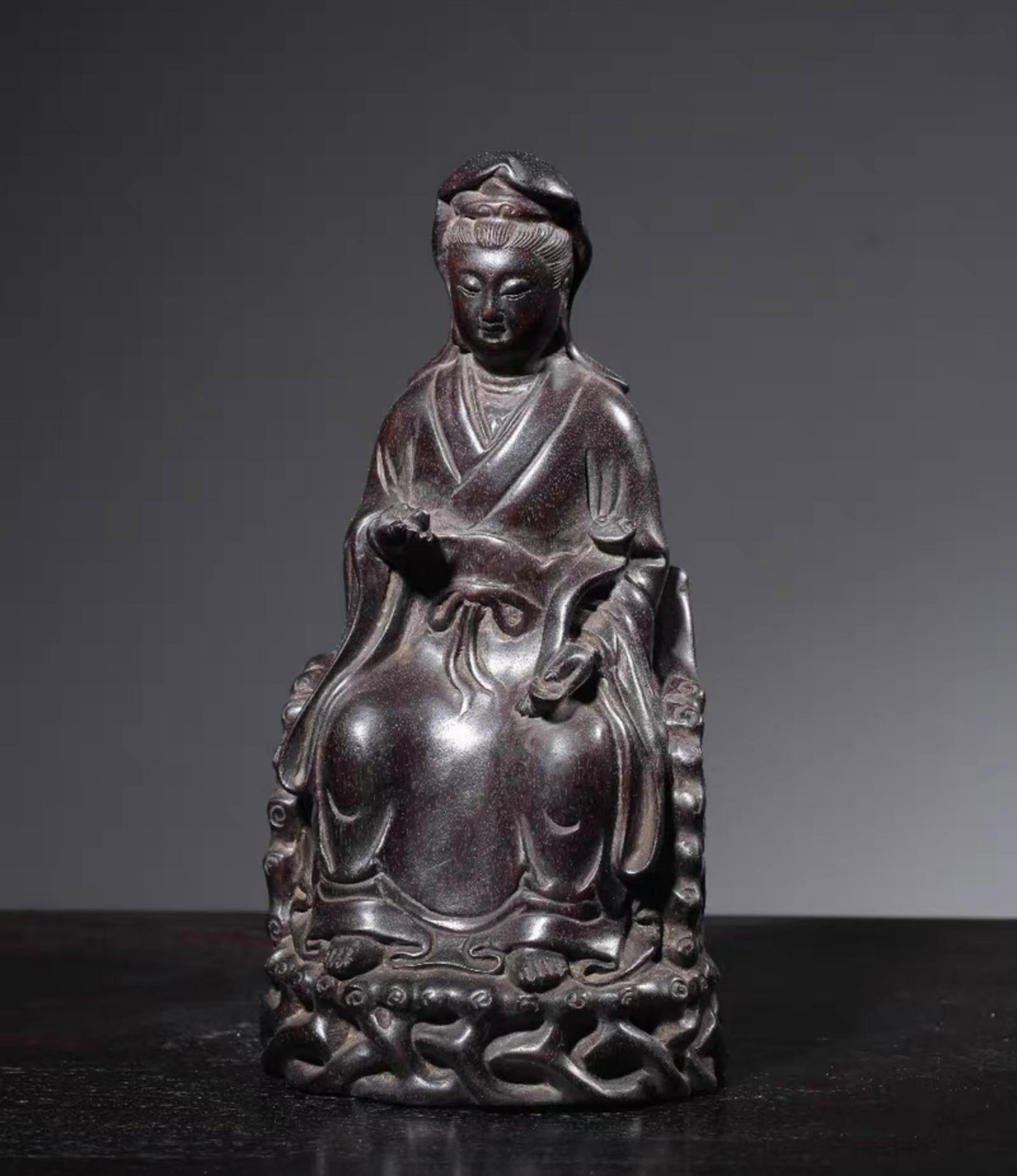 A Chinese Carved Hardwood Figure of Buddha (1 of 9)