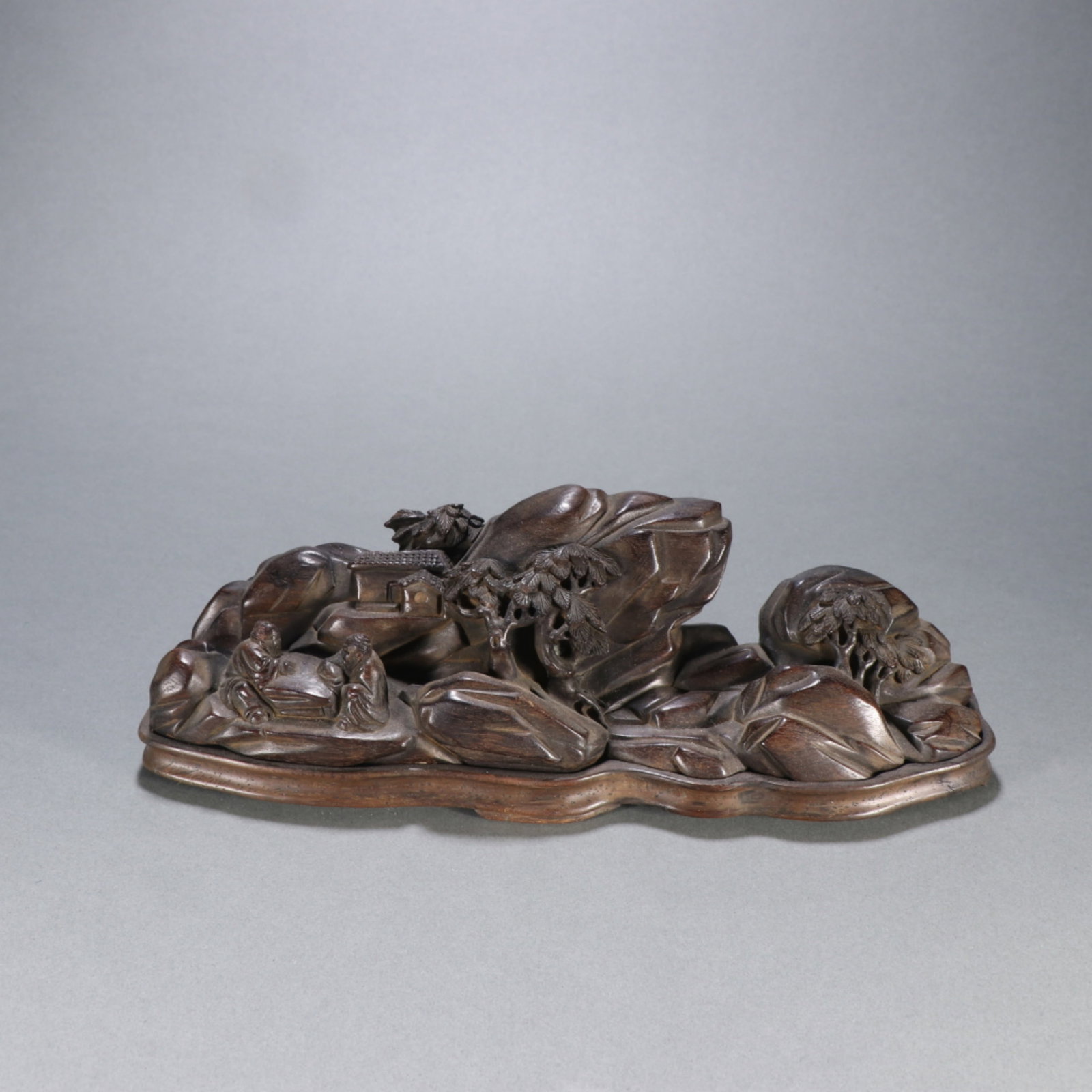 A Chinese Carved Hardwood Boulder Decoration (1 of 9)