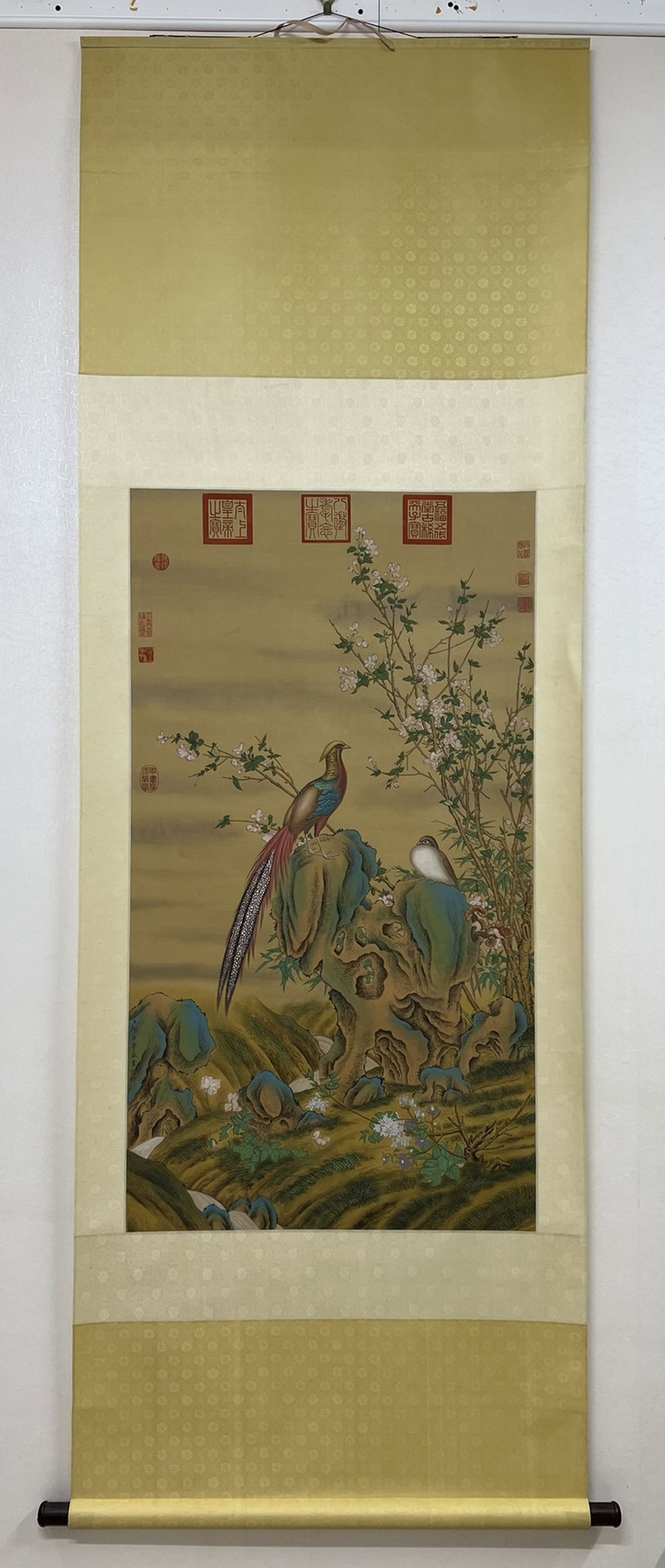 A Chinese Scroll Painting: A Chinese Scroll Painting. Wd. 66cm, Ht. 120cm
