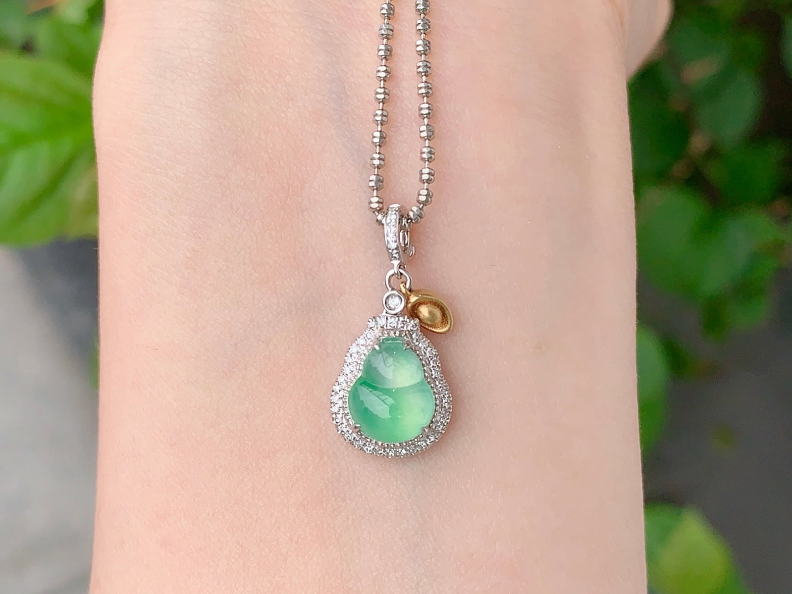 A Chinese Carved Jadeite Pendant (1 of 4)