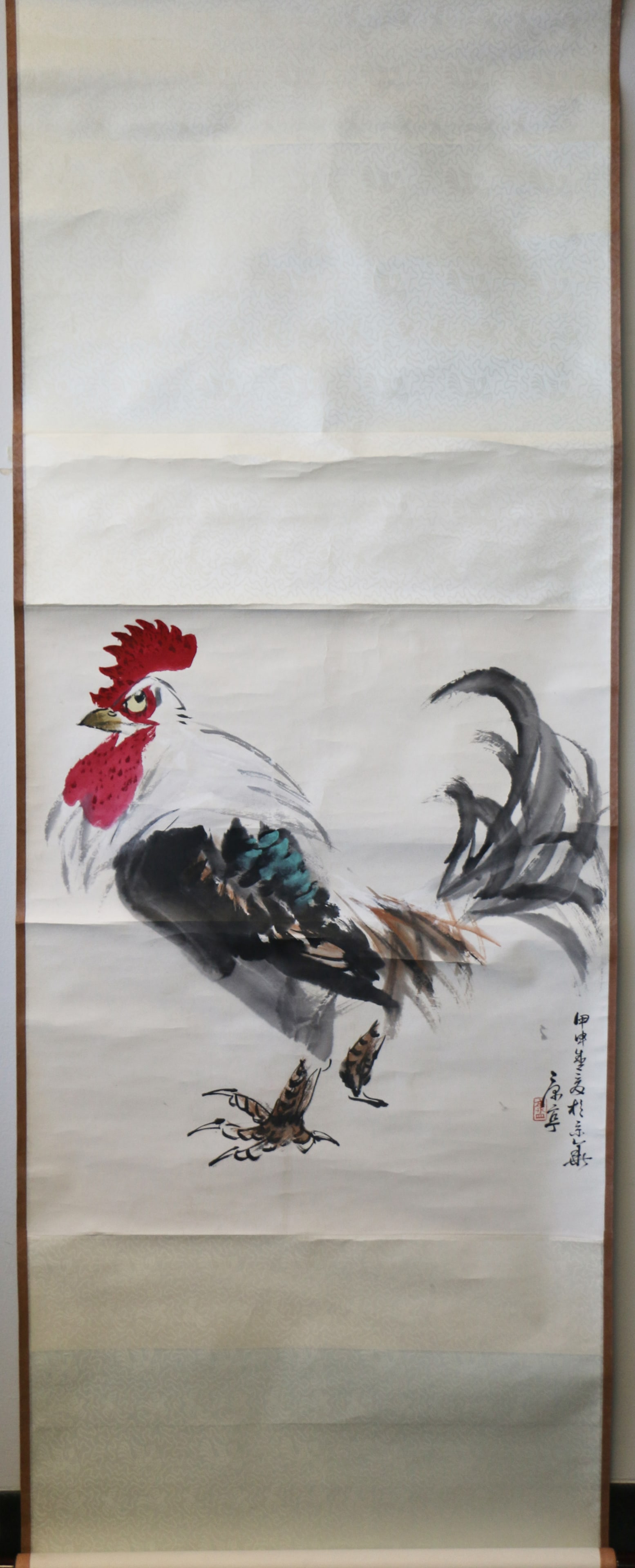 A Chinese Scroll Painting of Rooster (1 of 7)