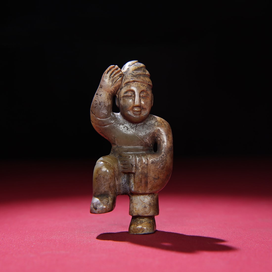 A Chinese Carved Jade Figure of Dancer (1 of 9)