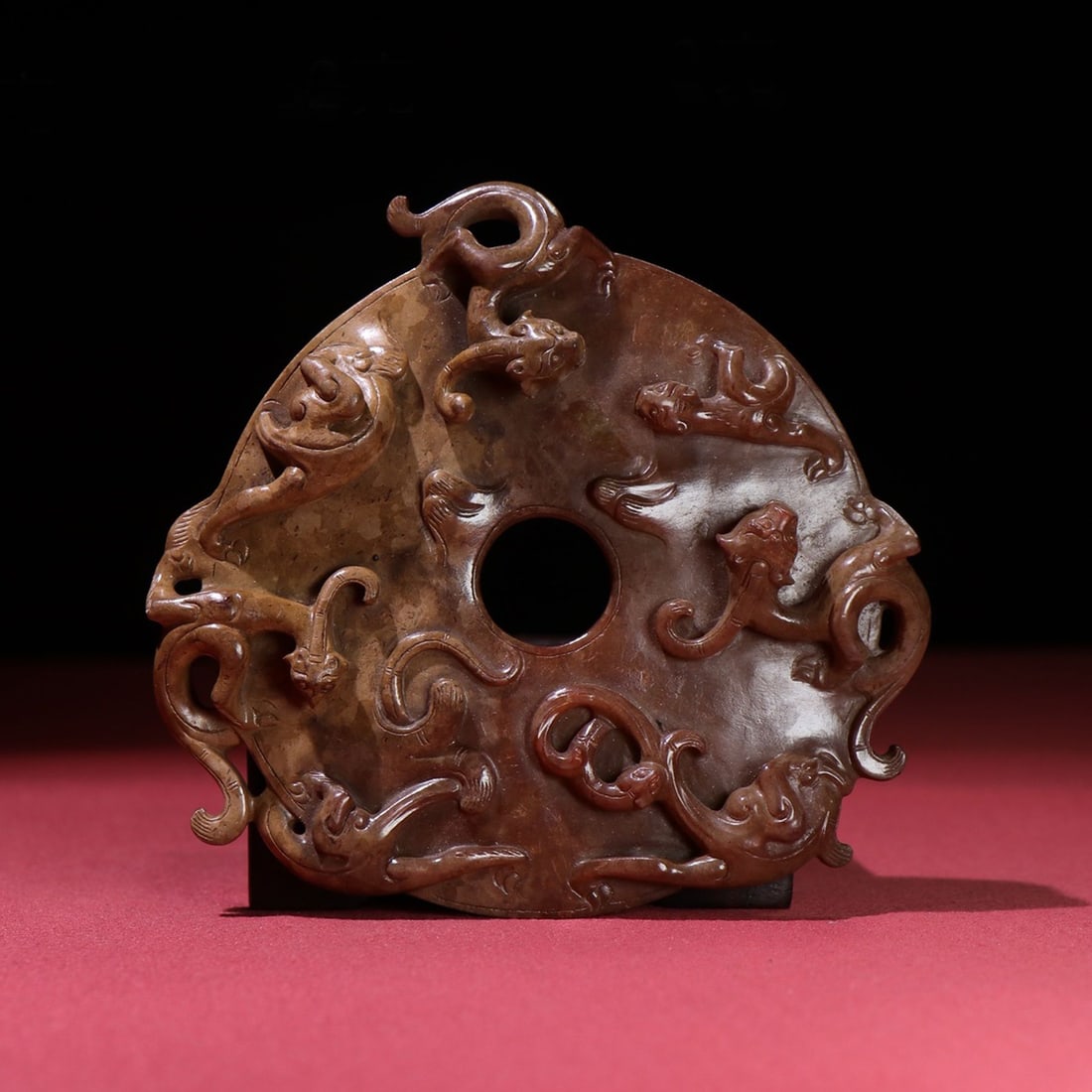 A Chinese Carved Jade Dragon Pendant: A Chinese Carved Jade Dragon Pendant. Ht. 11cm, Wd. 10.4cm, Th. 2.2cm, Wt. 232g