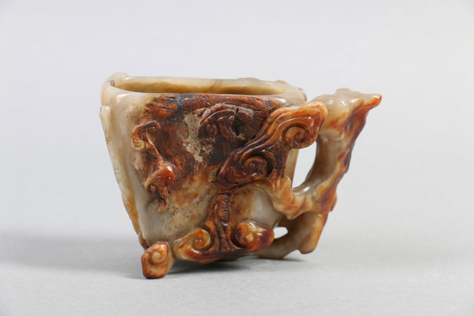 A Chinese Carved Jade Cup with Handle (1 of 9)