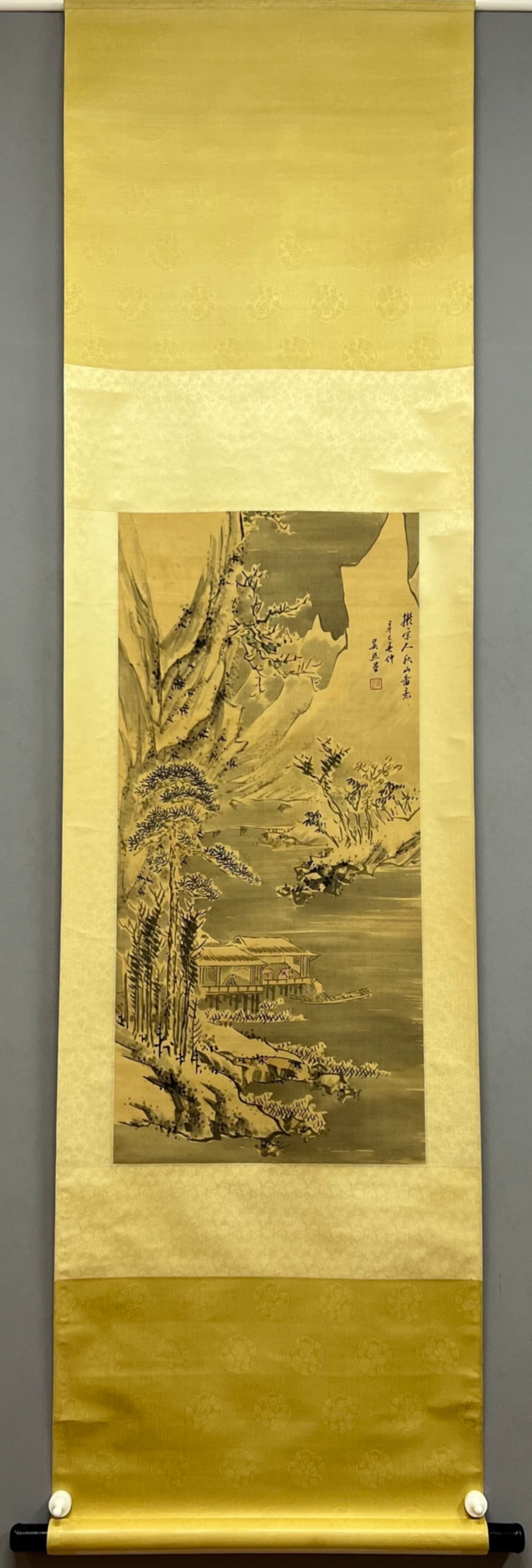 A Chinese Scroll Painting: A Chinese Scroll Painting. Wd. 42cm, Ht. 89cm