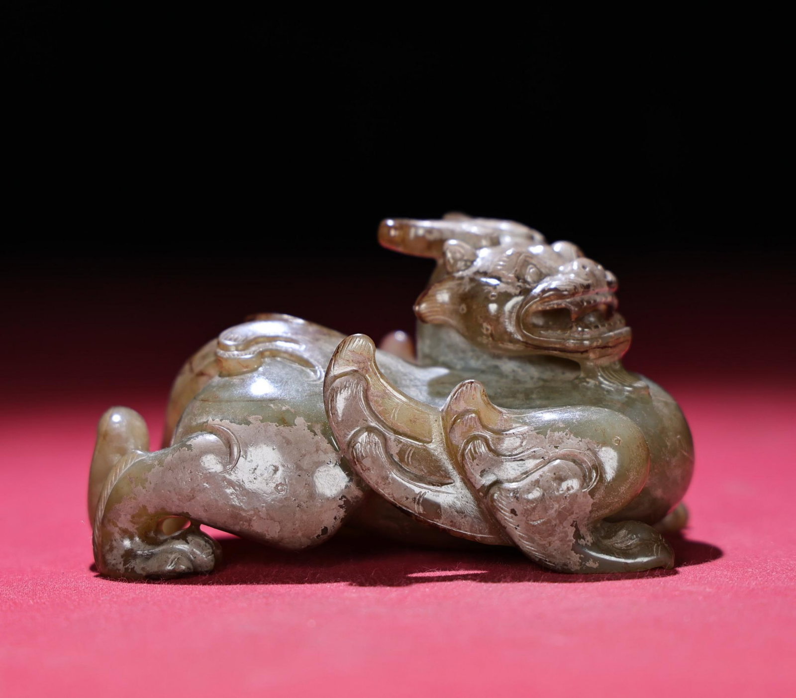 A Chinese Carved Jade Foo-Dog Statuette (1 of 9)