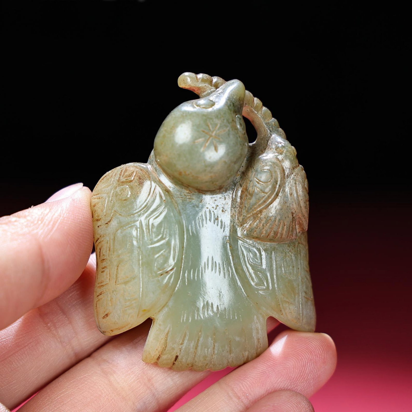 A Chinese Carved Jade Birds Statuette (1 of 9)