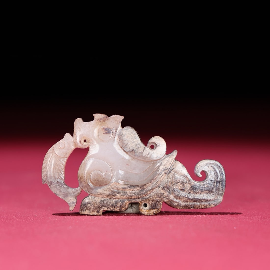 A Chinese Carved Jade Phoenix Pendant: A Chinese Carved Jade Phoenix Pendant. Lg. 6.3cm, Wd. 3.5cm, Th. 0.7cm, Wt. 22g