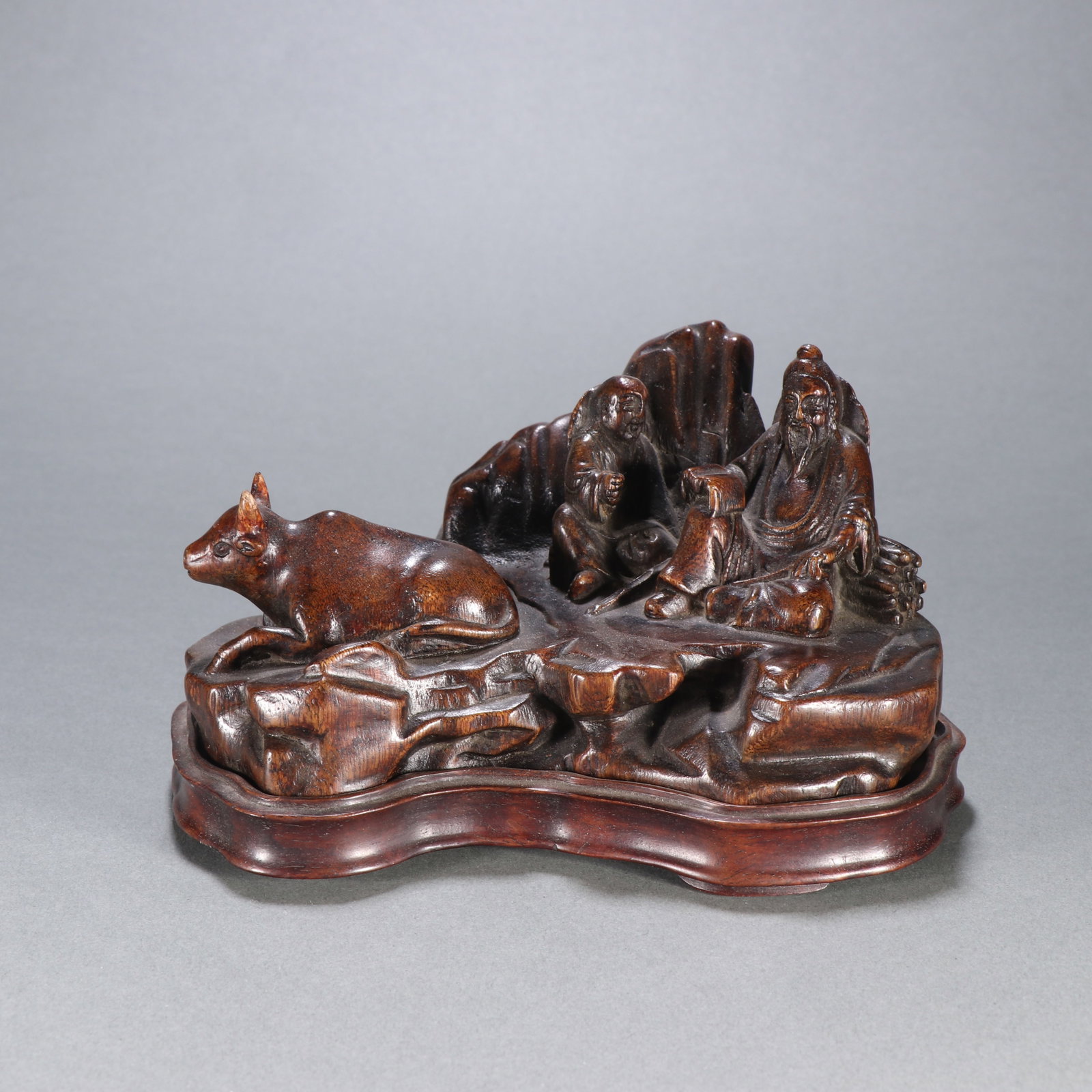 A Chinese Carved Agar-Wood Boulder Decoration (1 of 9)