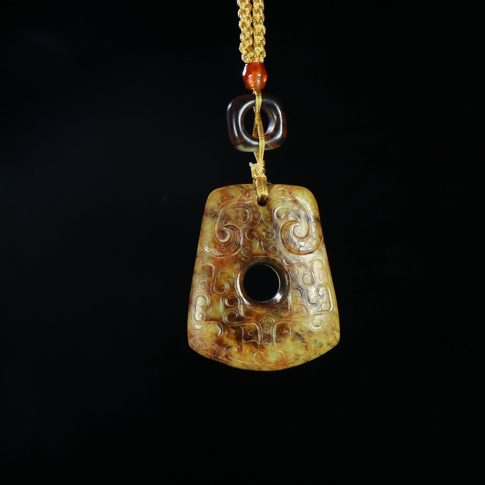 A Chinese Carved Jade Dragon Axe Pendant (1 of 9)