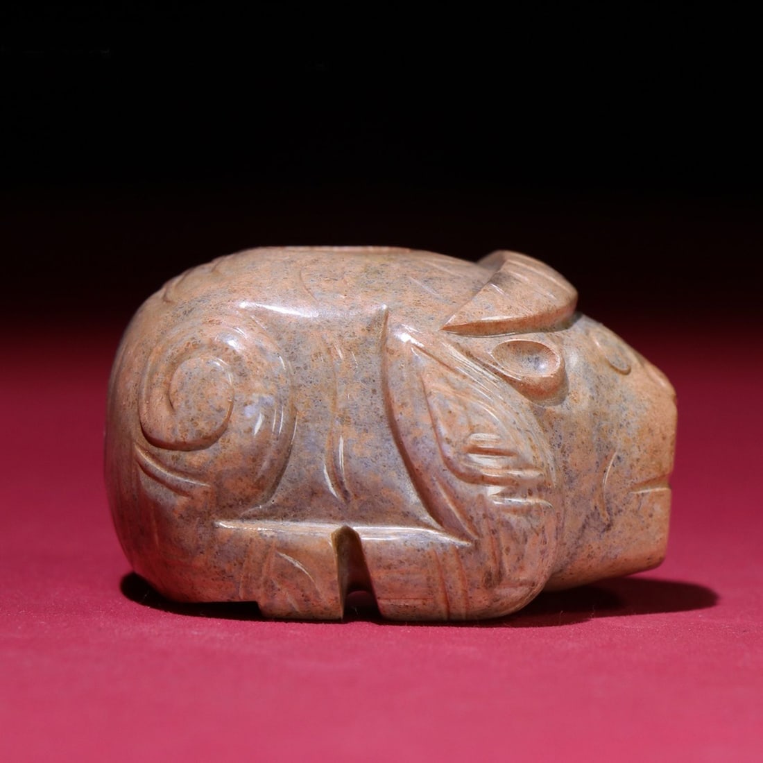 A Chinese Carved Jade Bull Statuette (1 of 9)