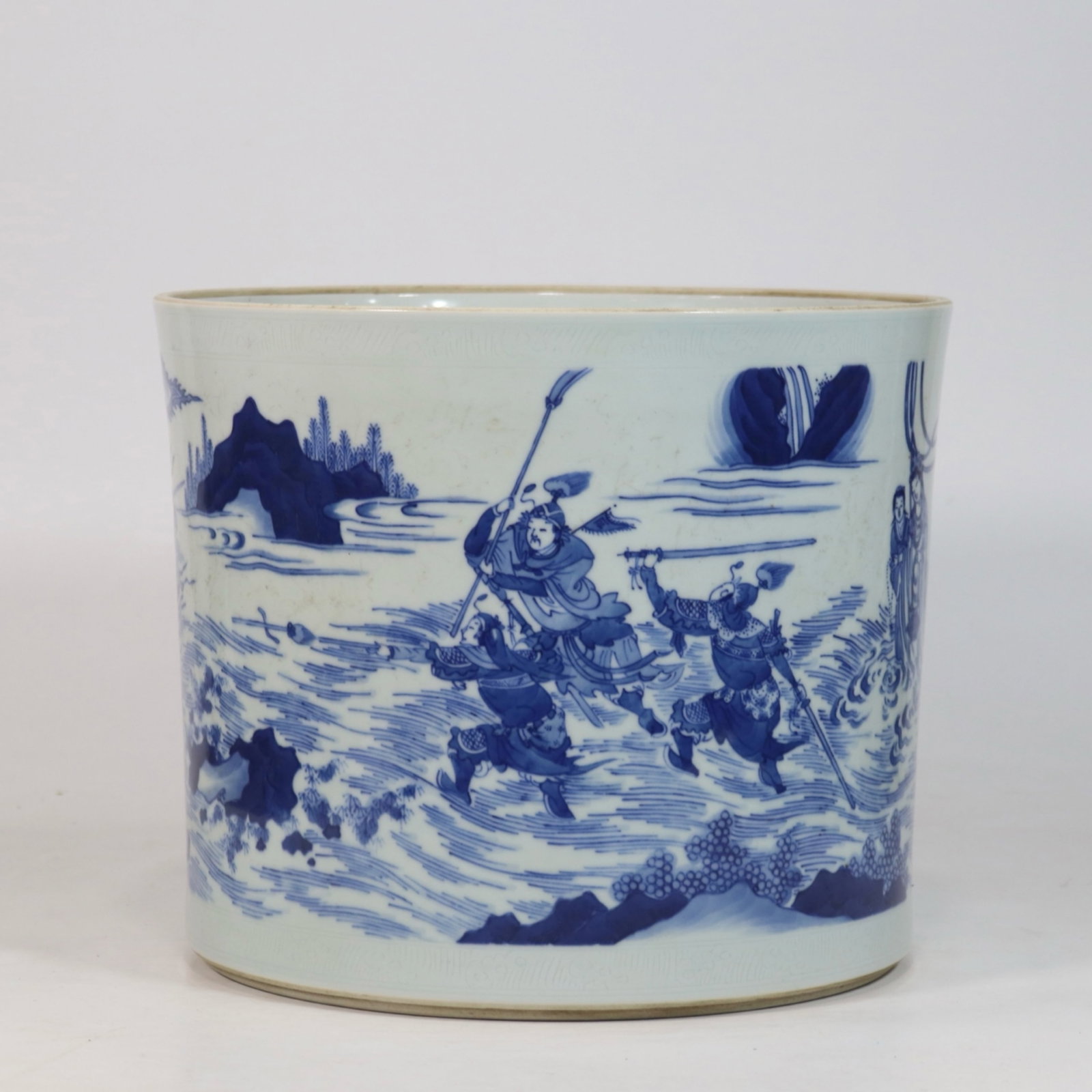 A Chinese Blue and White Porcelain Brush Pot (1 of 9)