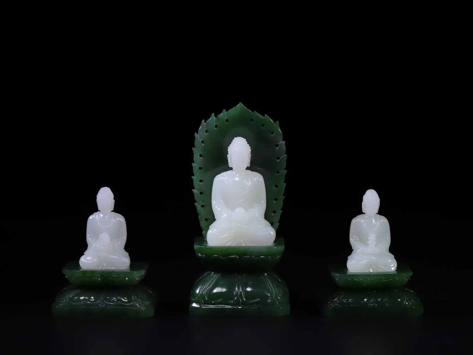 A Set of Chinese Carved Jade Figures of Buddha (1 of 9)