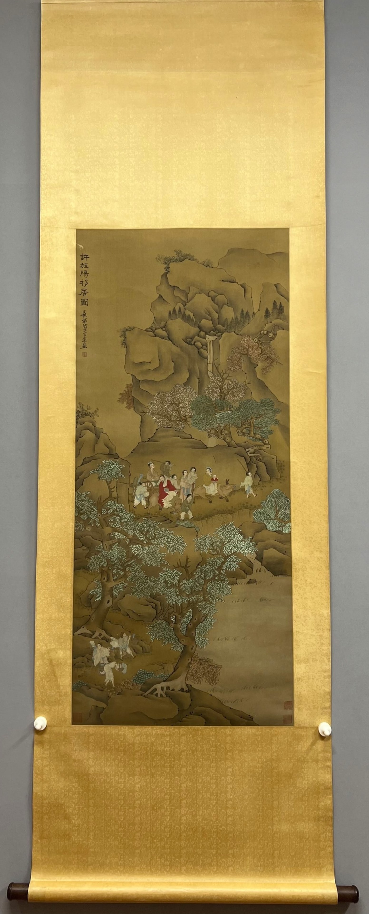 A Chinese Scroll Painting: A Chinese Scroll Painting. Wd. 52cm, Ht. 119cm