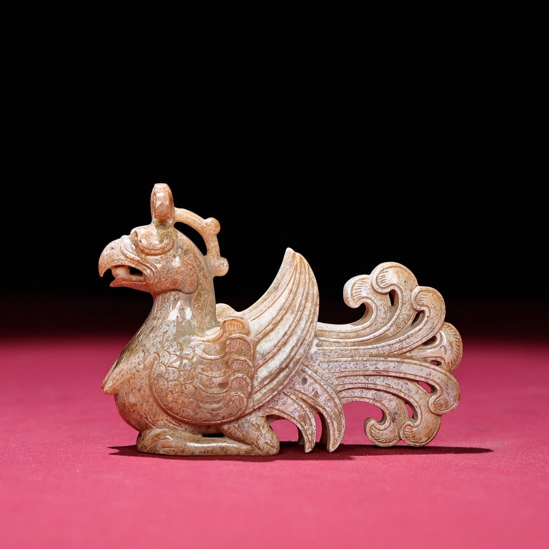 A Chinese Carved Jade Phoenix Statuette (1 of 9)