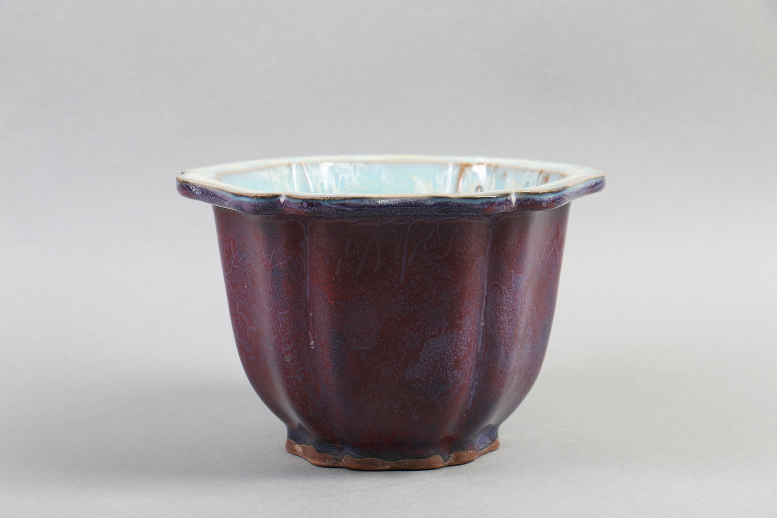 A Glazed Jun Ware Porcelain Plant Pot (1 of 6)