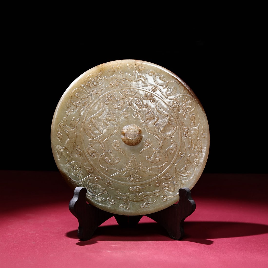 A Chinese Carved Jade Mirror (1 of 9)