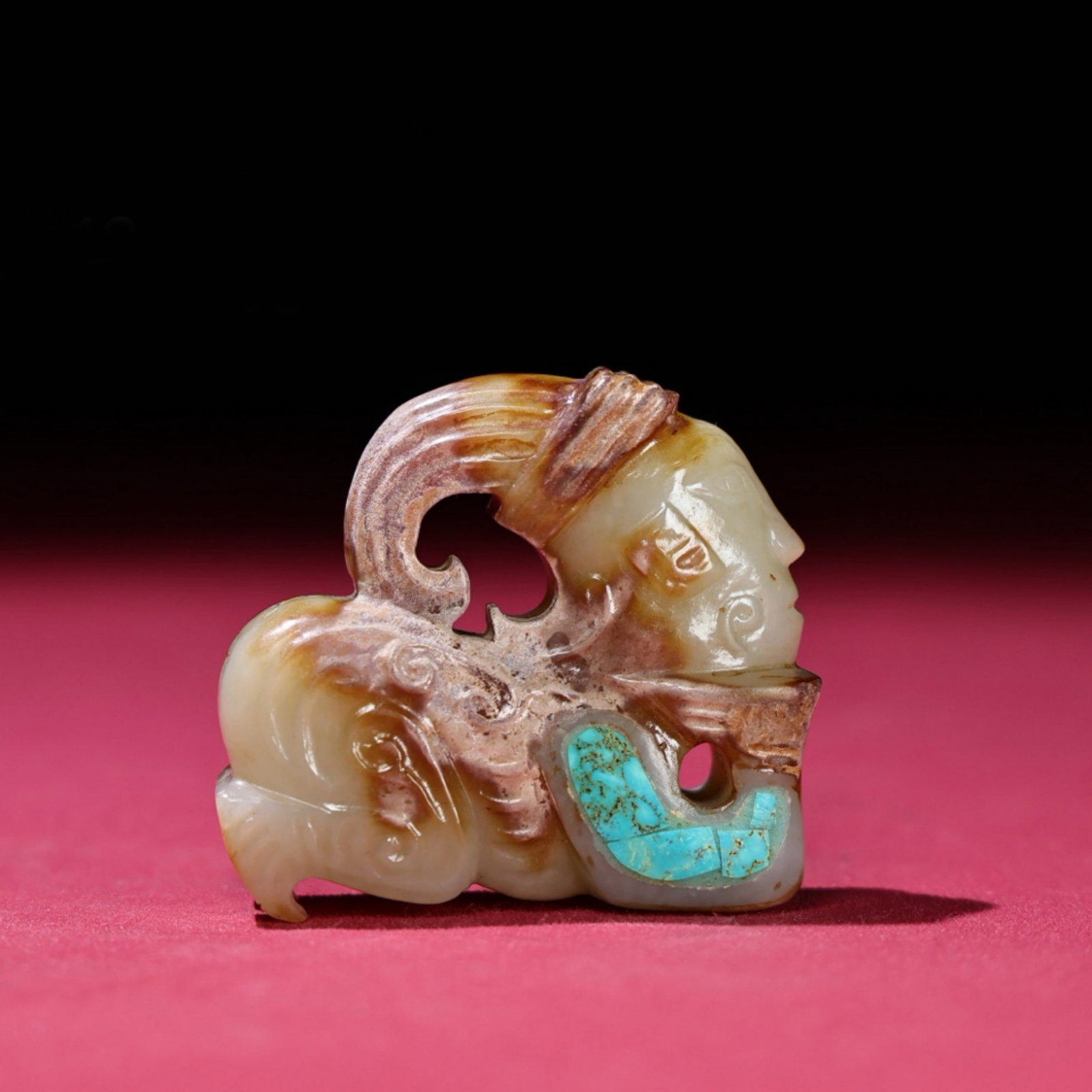 A Chinese Carved Jade Figure of Kneeling Man (1 of 9)