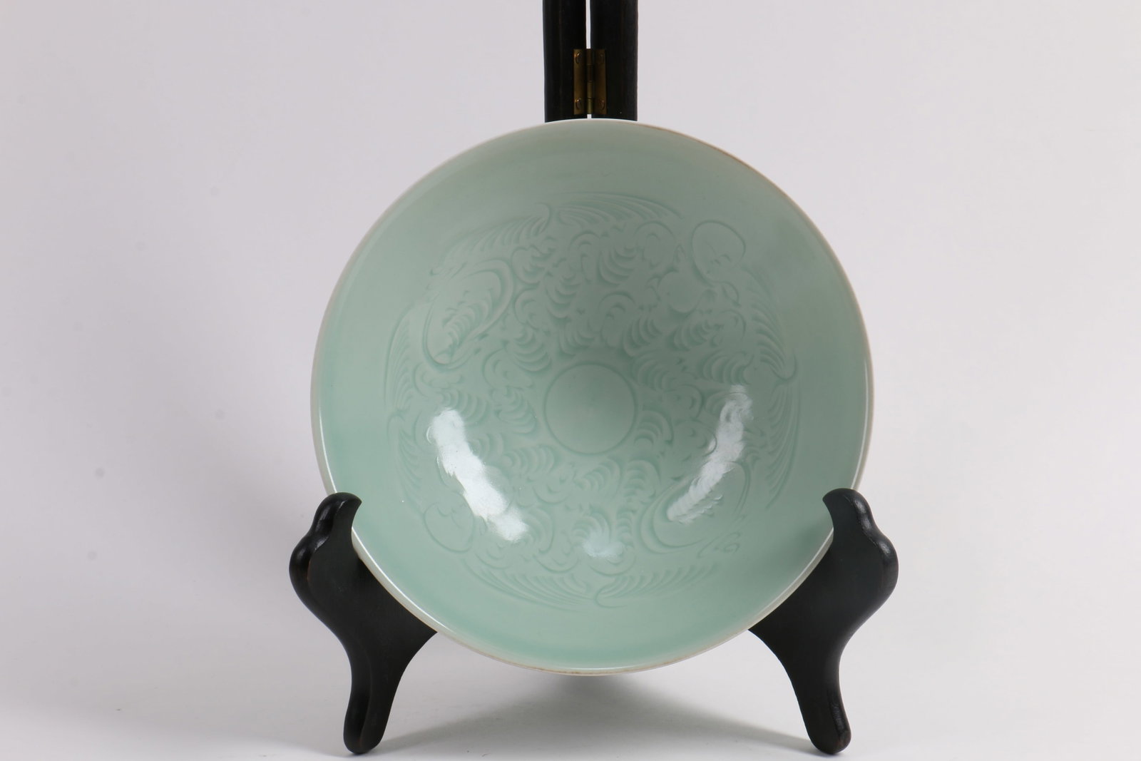 A Celadon Glazed Porcelain Bowl: A Celadon Glazed Porcelain Bowl. Diam. 20.5cm Ht. 7cm