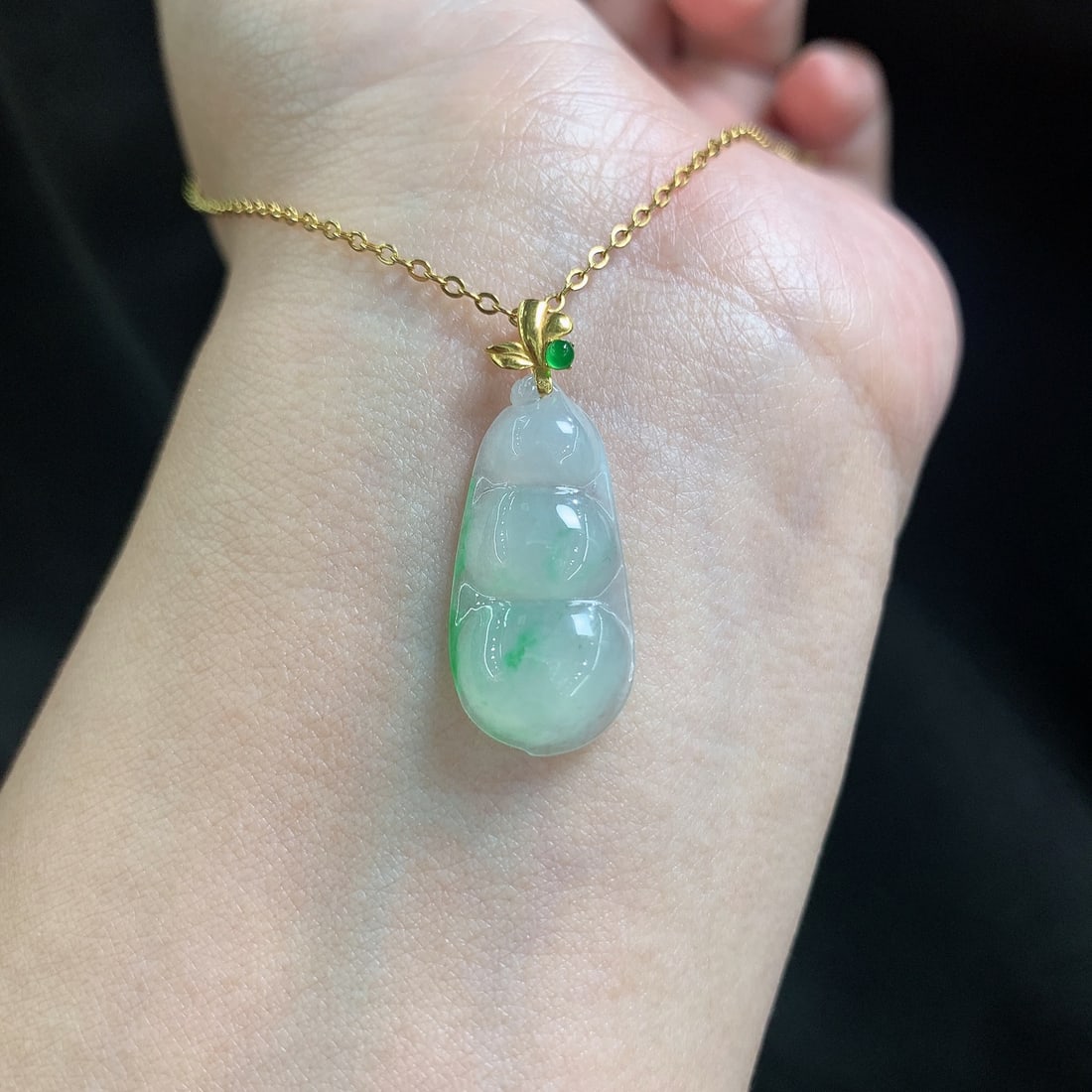 A Chinese Carved Jadeite Pendant (1 of 4)