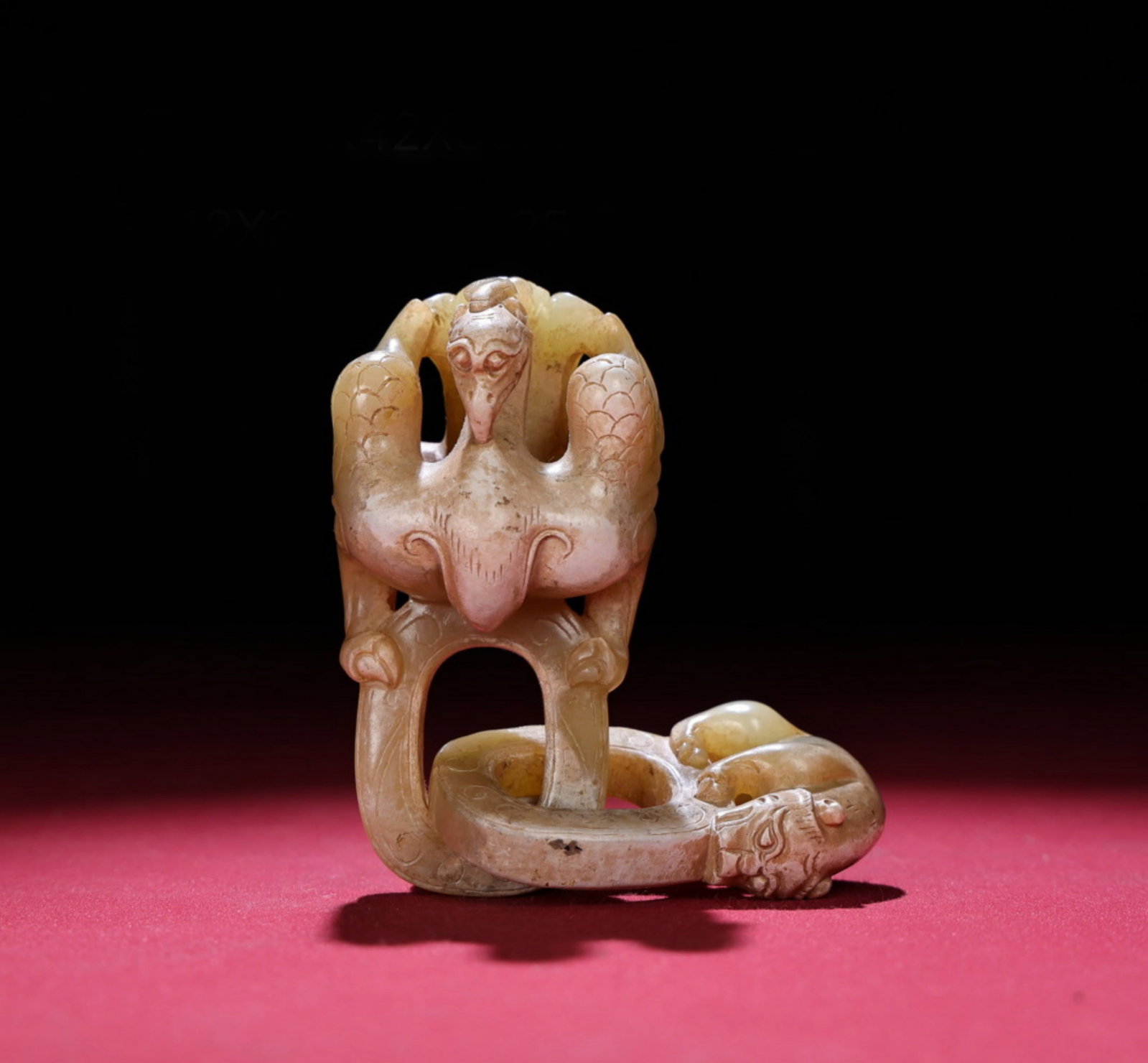 A Chinese Carved Jade Foo-Dogs Statuette (1 of 9)