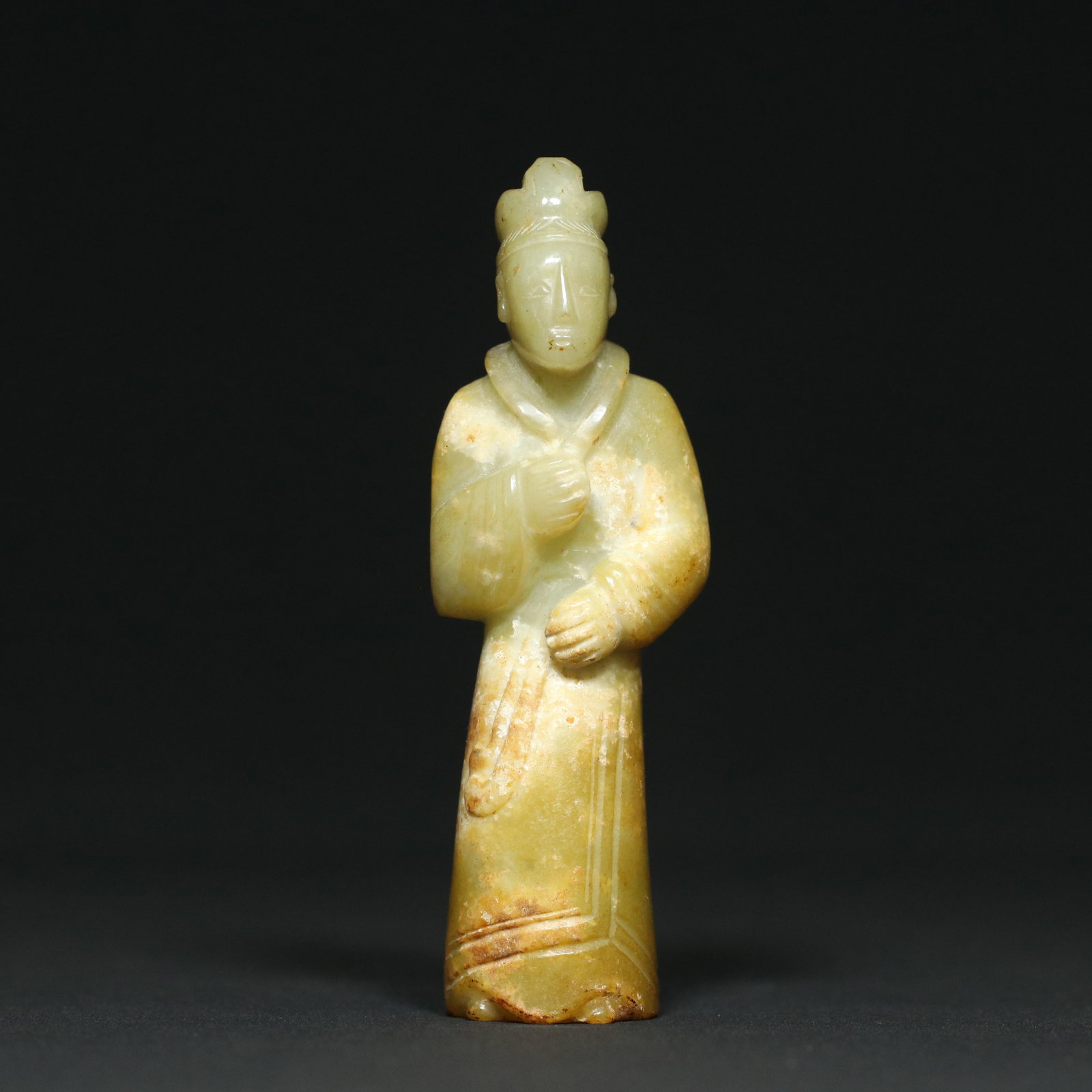 A Chinese Carved Jade Figure of Officer (1 of 9)