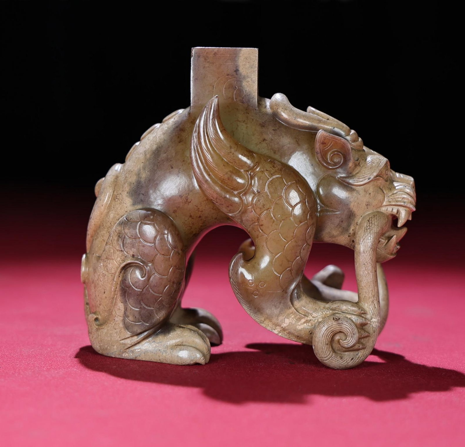 A Chinese Carved Jade Foo-Dog Statuette (1 of 9)
