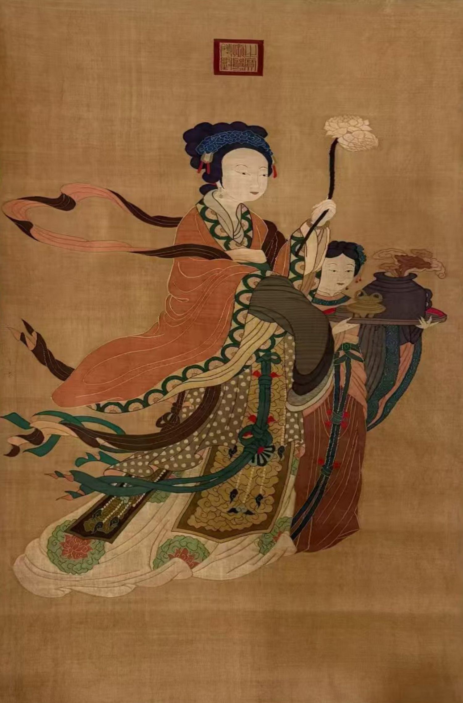 A Chinese Embroidery Wall Screen (1 of 4)