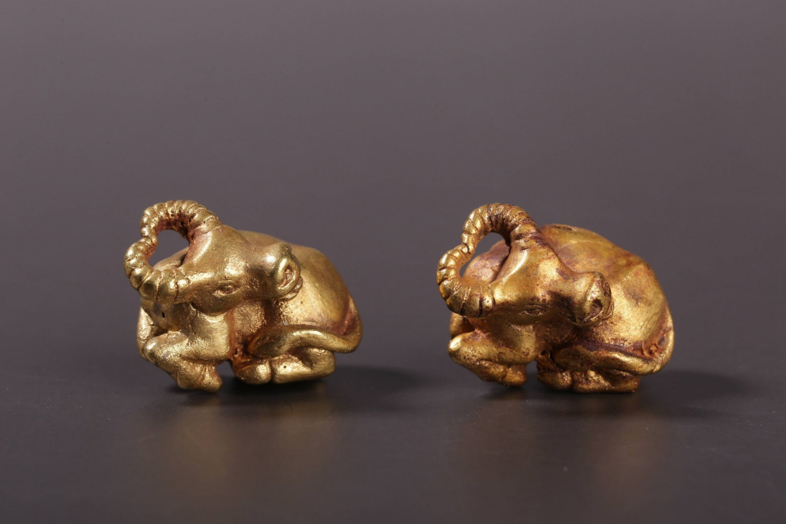 A Pair of Chinese Gold Bull Statuettes (1 of 6)