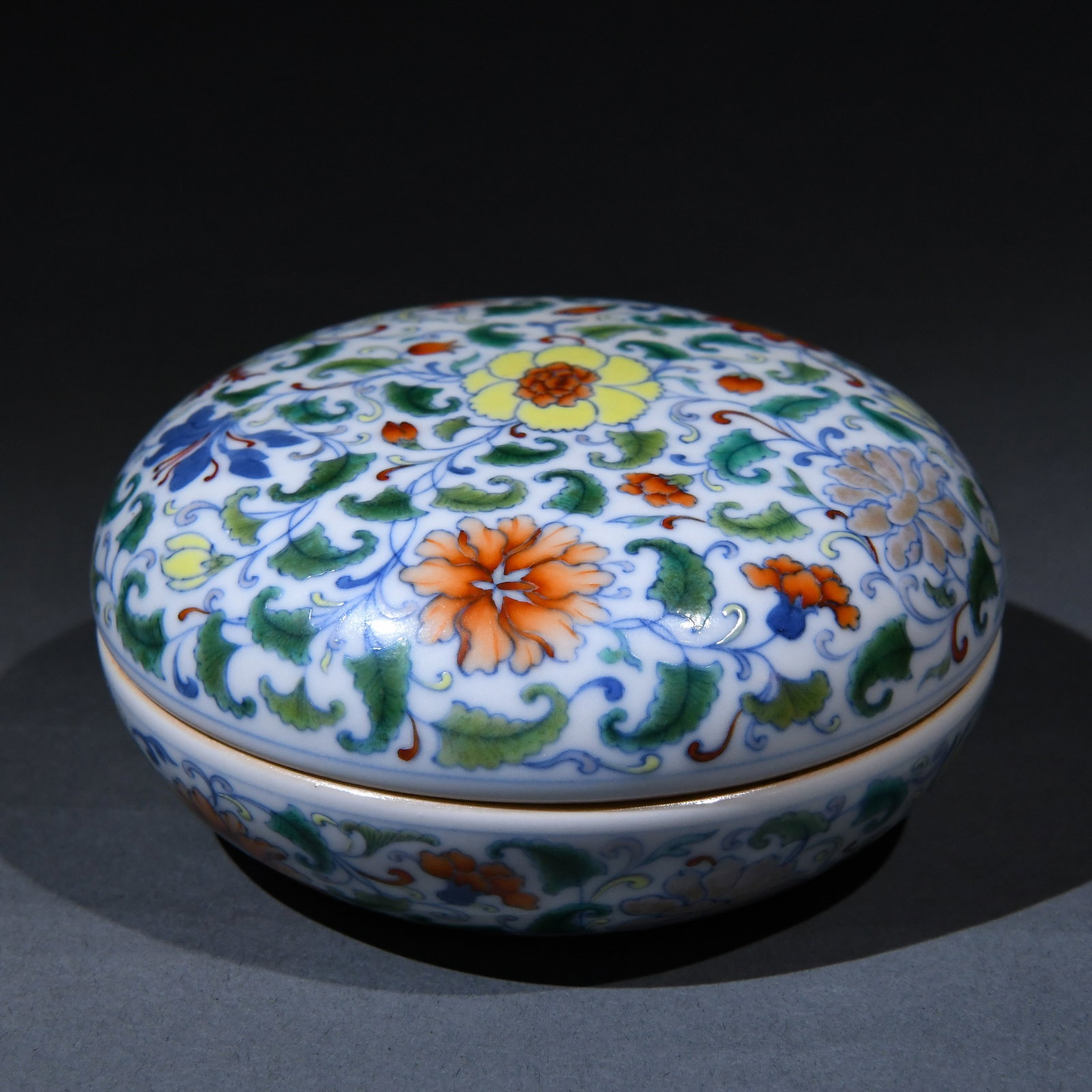 A Chinese Famille-Rose Porcelain Round Box with Lid (1 of 6)