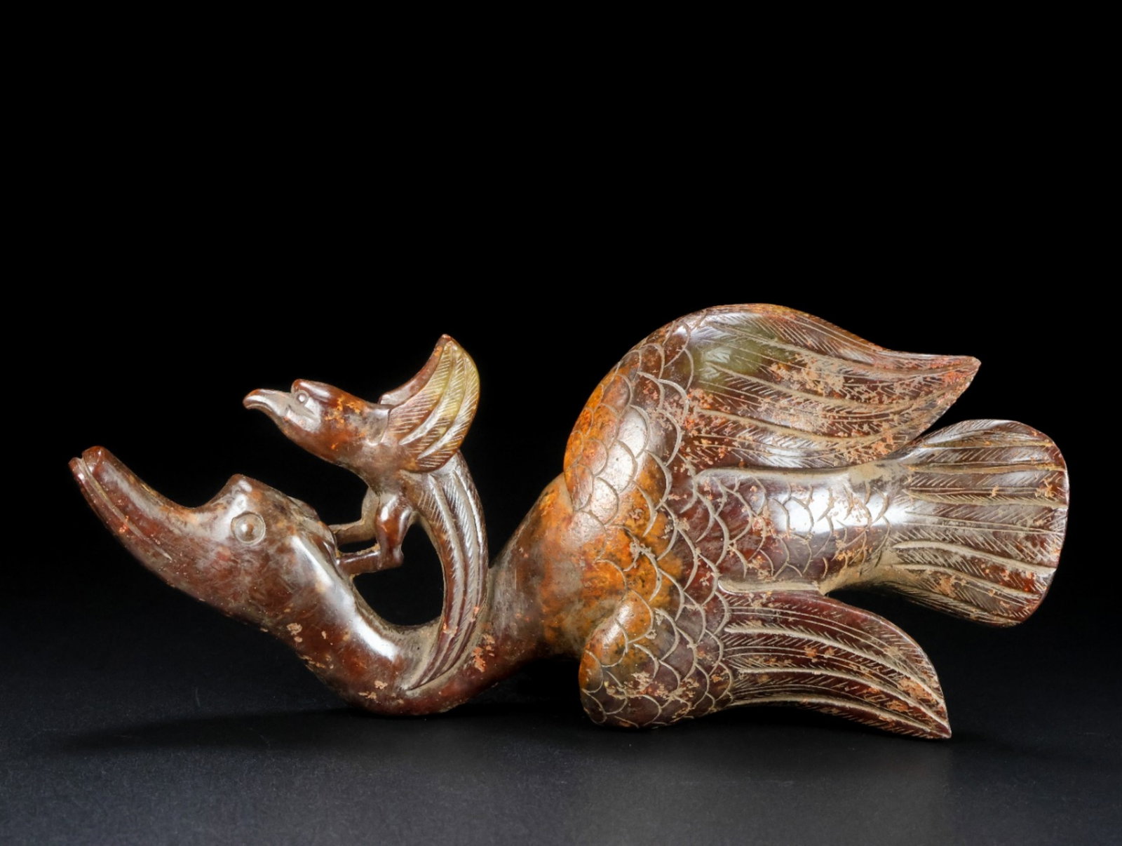 A Chinese Carved Jade Birds Statuette (1 of 9)