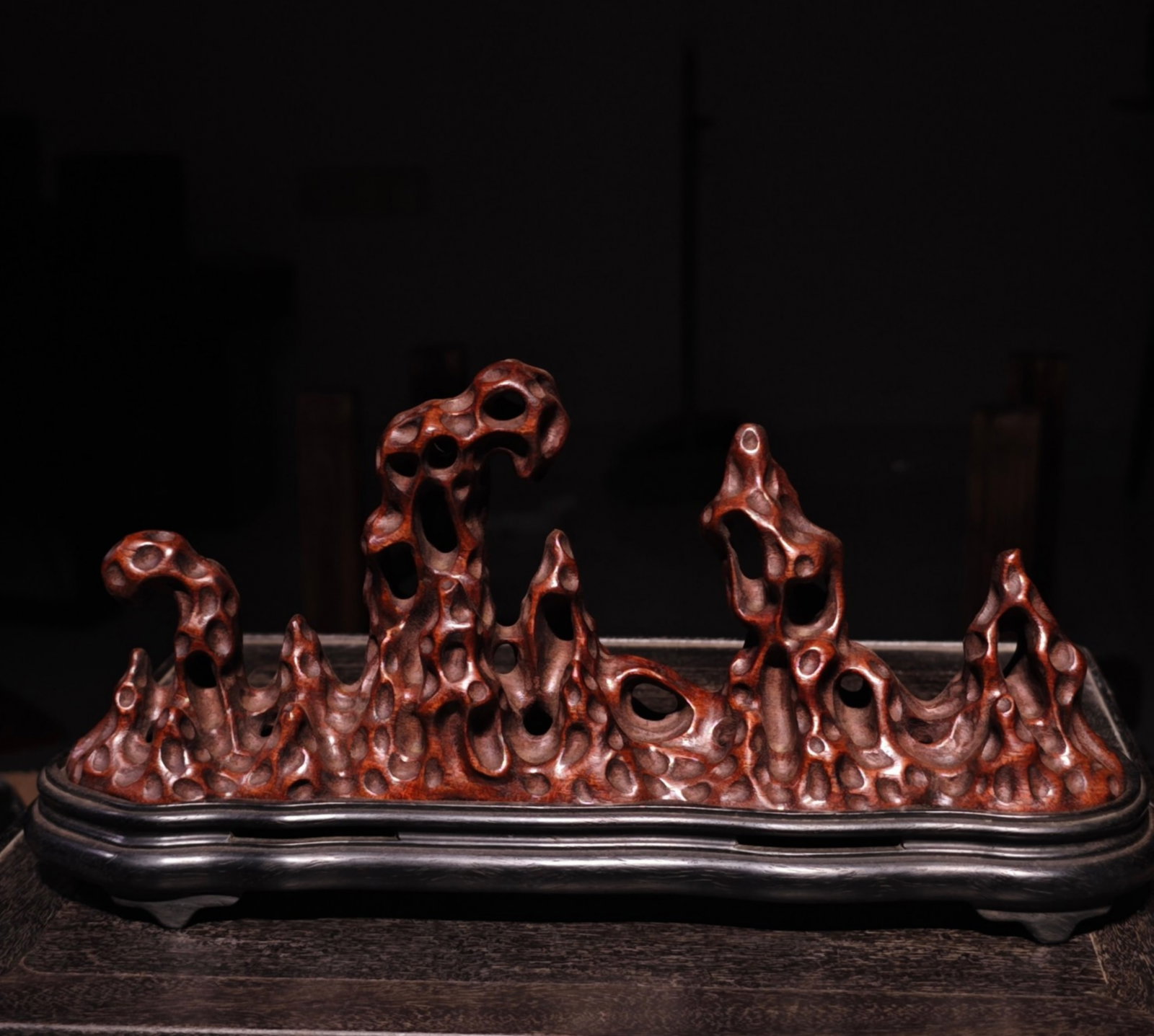 A Chinese Carved Hardwood Incense Burner (1 of 6)