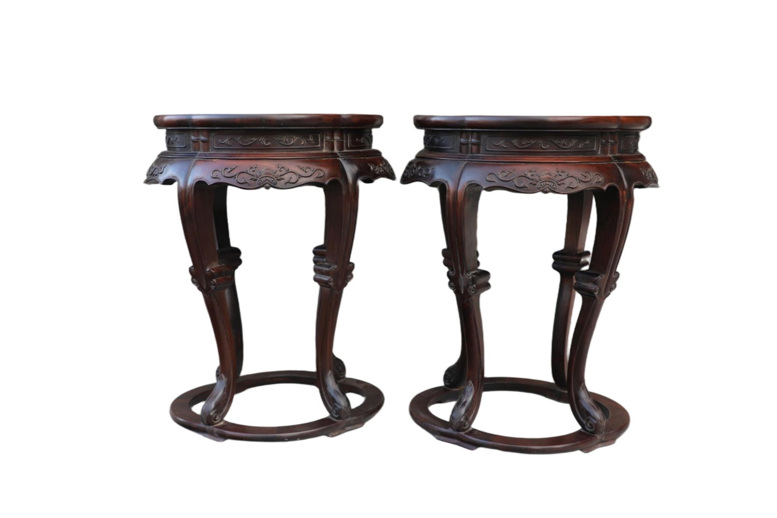 A Pair of Chinese Carved Hardwood Stands (1 of 7)