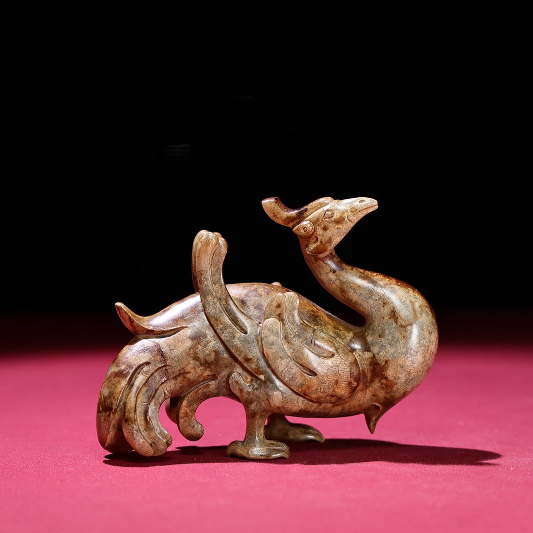 A Chinese Carved Jade Phoenix Statuette (1 of 9)