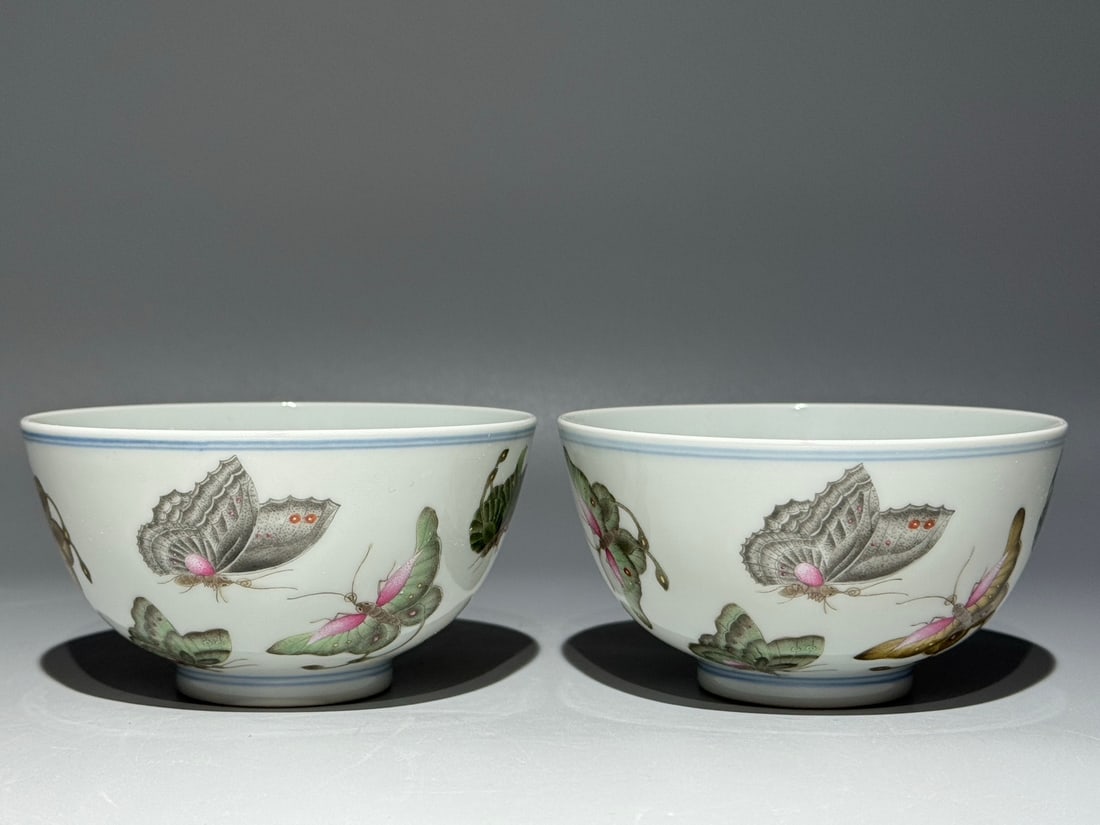 A Pair of Chinese Famille-Rose Porcelain Bowls (1 of 9)