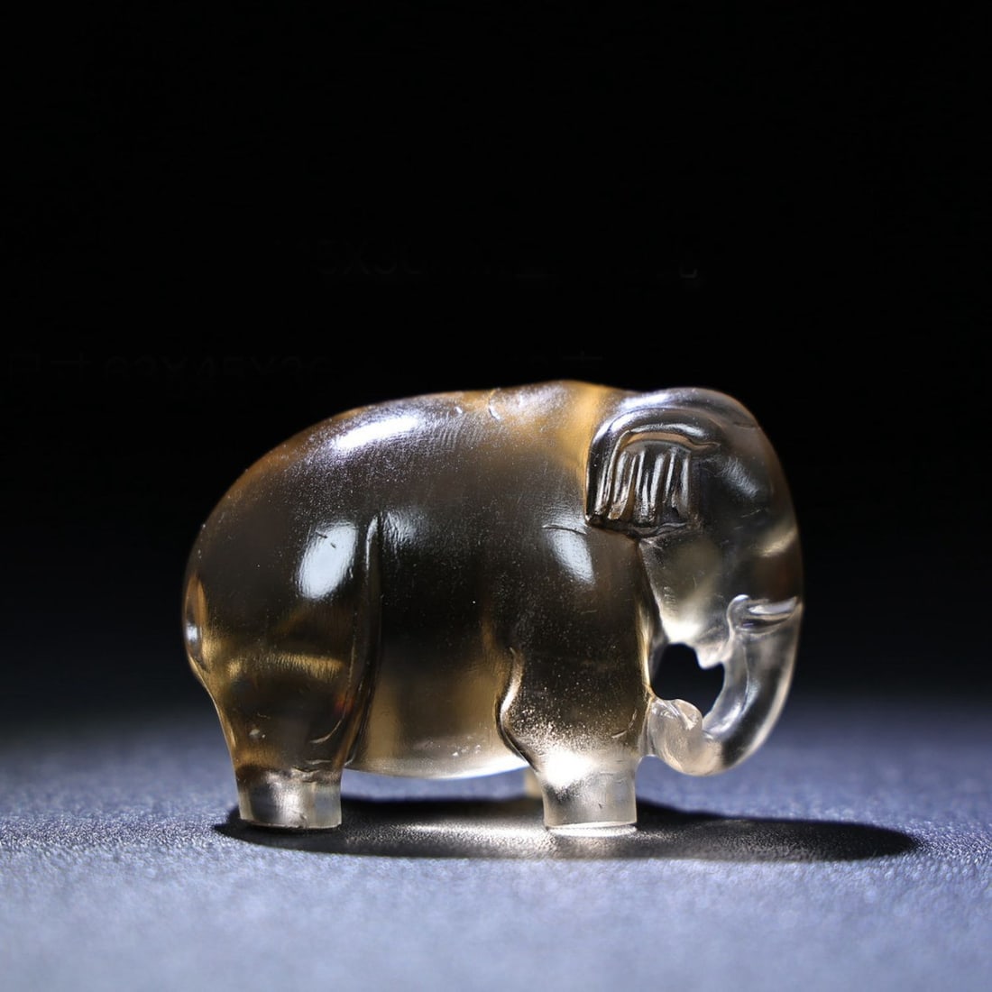 A Chinese Carved Rock Crystal Elephant Statuette (1 of 9)