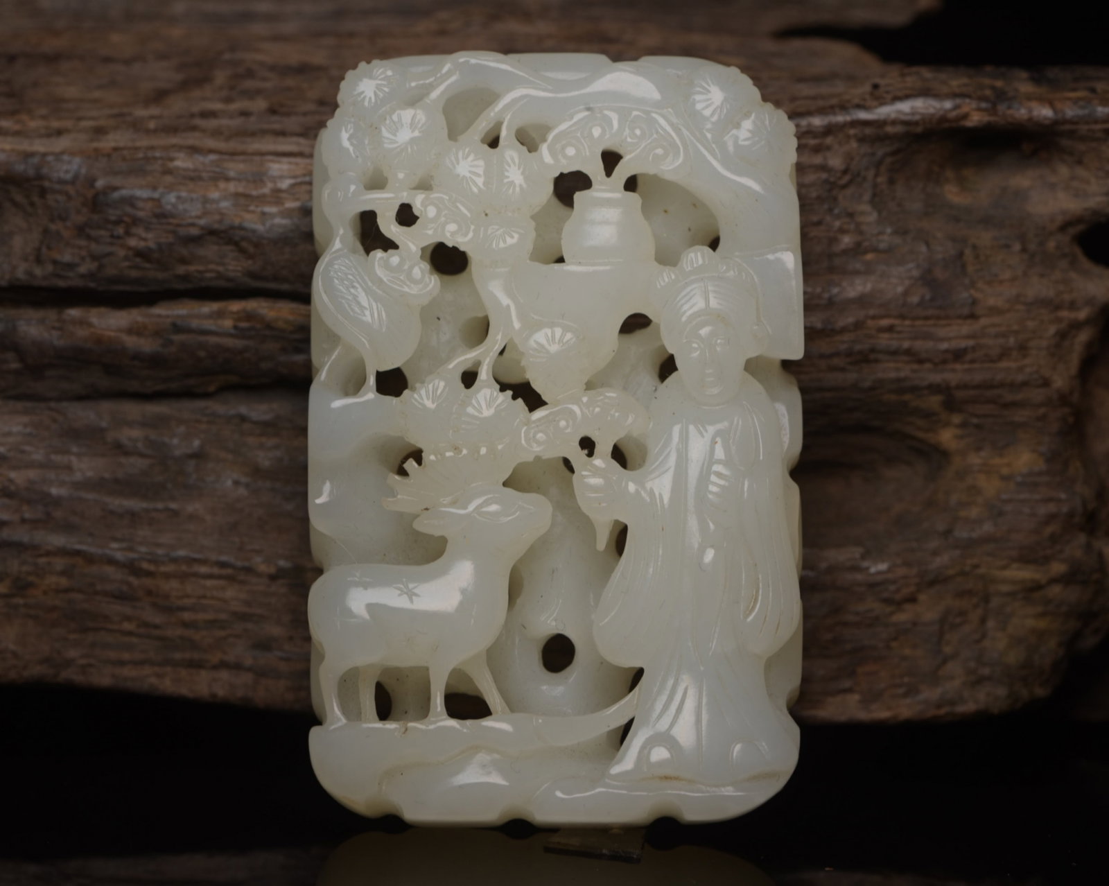 A Chinese Carved Jade Pendant: A Chinese Carved Jade Pendant. Ht. 6.6cm, Wd. 4.1cm, Th. 1.2cm, Wt. 66g