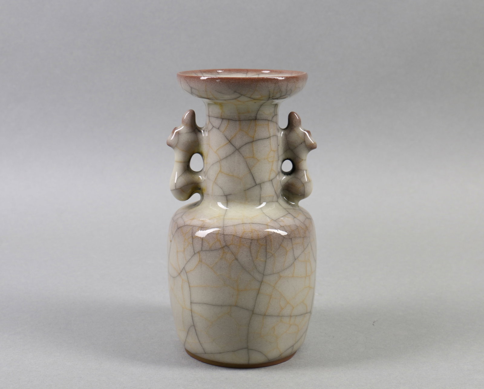A Chinese Glazed Porcelain Vase with Double Ears (1 of 7)