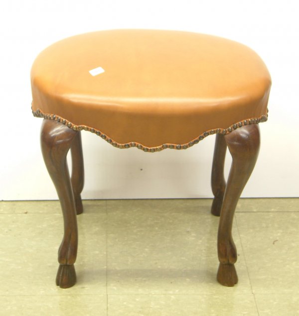 Leather Top Footstool Not Responsible For Shippi