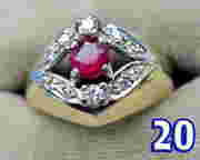 14 k Yellow Gold Ladies Ruby & Diamond Cocktail R First Image