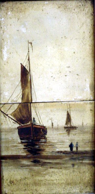 L.H.W. Mesdag Oil on Tiles