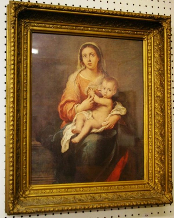 Print Of Madonna With Jesus In Embossed Frame