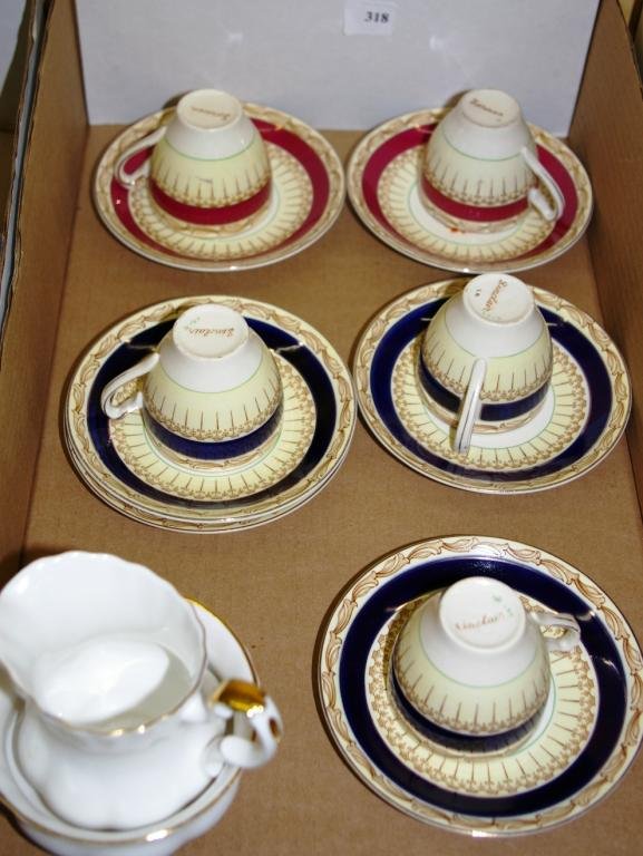 5 Demi-tasses And A Cream & Sugar